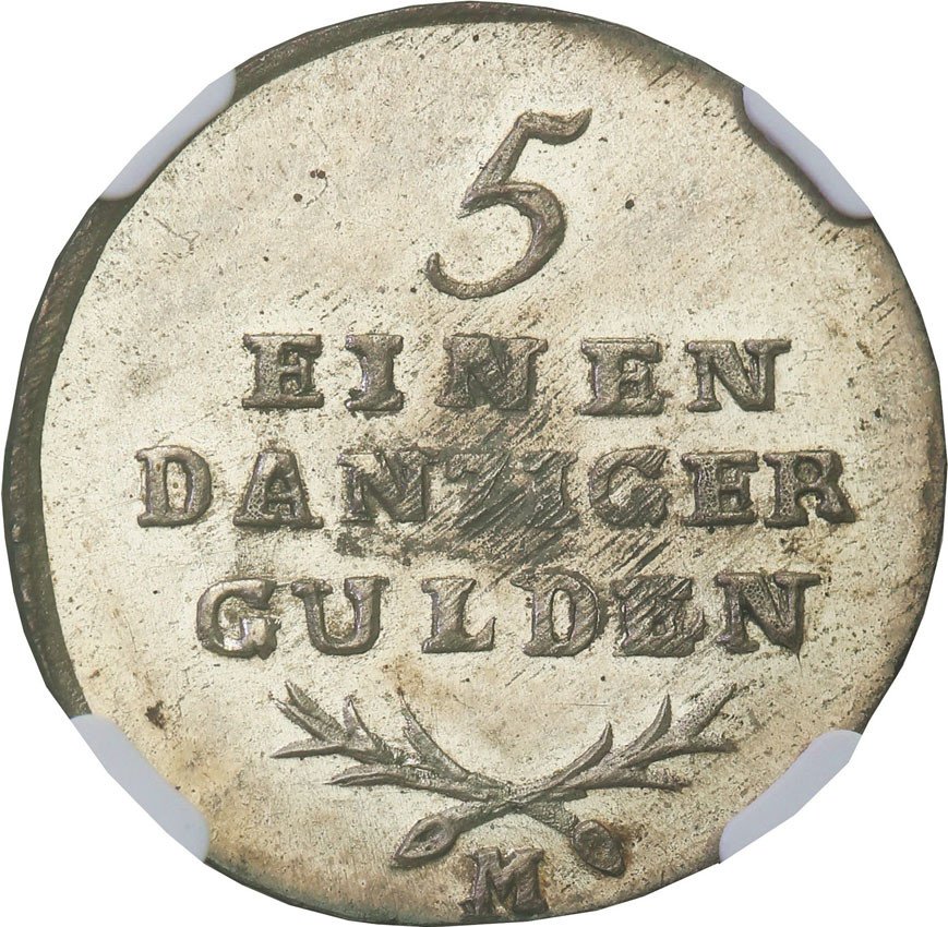 WMG. PRÓBA 1/5 Guldena 1809 M NGC MS64 (MAX) ex. Brand & Karolkiewicz collection - UNIKAT
